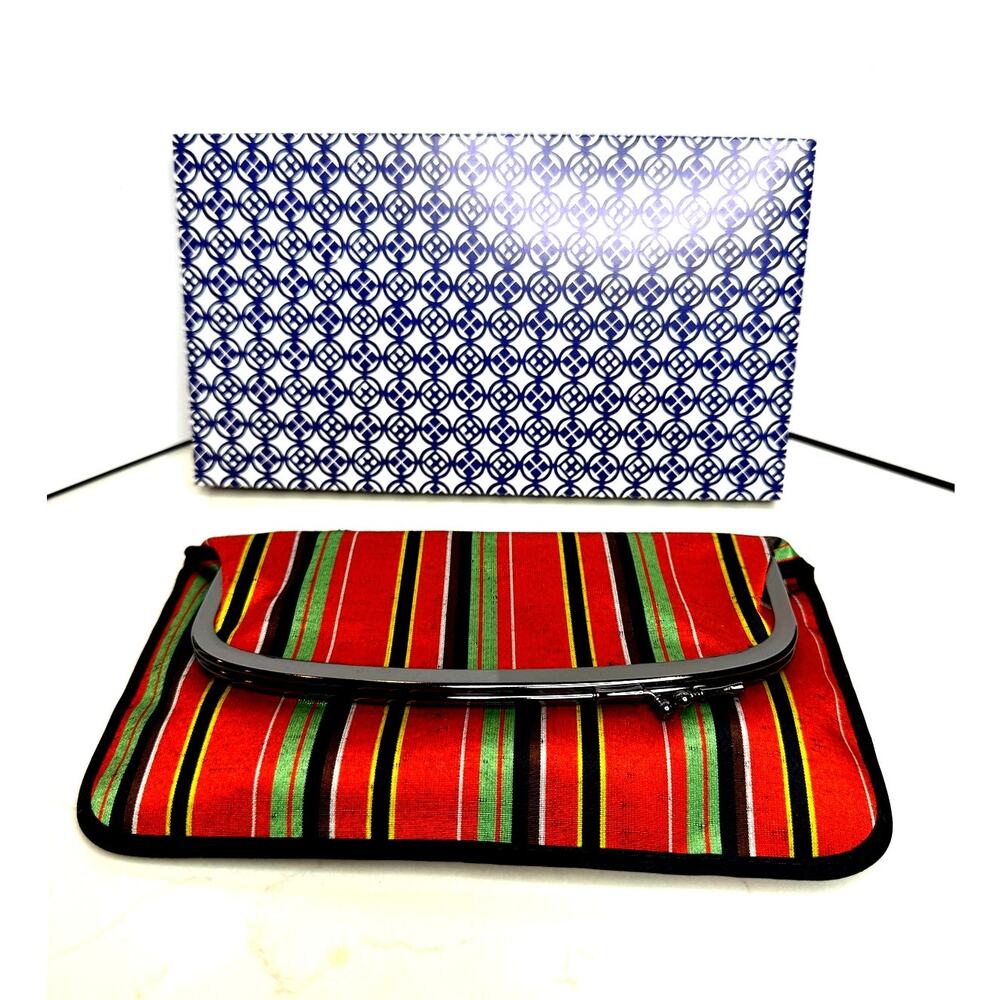 NIB Tsumgi First Seven Generation Folk Art "JHOvu i" Folding Clutch Bag Washable
